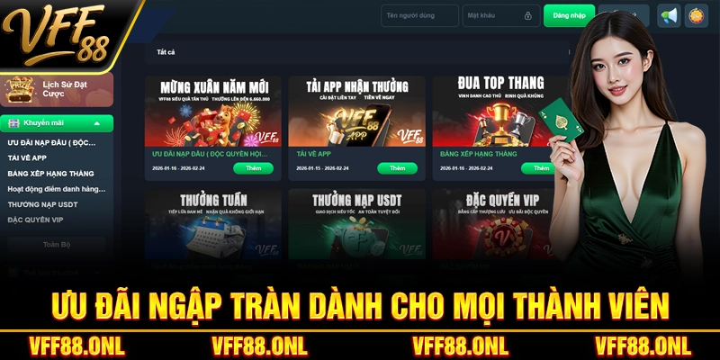 Ưu đãi ngập tràn dành cho mọi thành viên VFF88